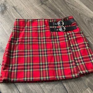 RED PLAID women’s skirt MED FOREVER 21